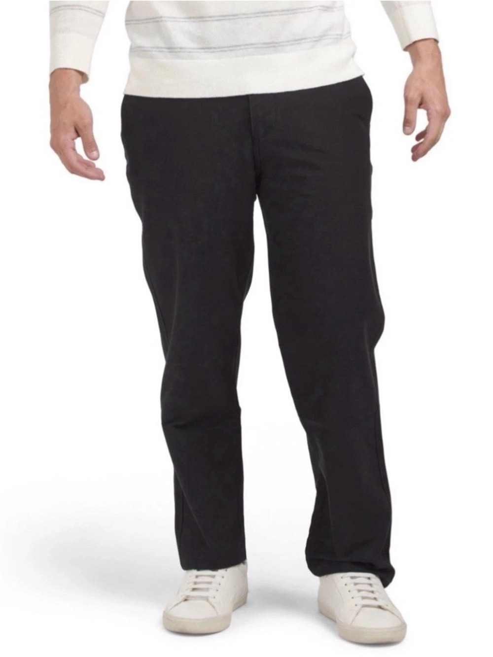 Dockers Comfort Knit Chino Straight Fit Flat Front Pants Black Size 46x32